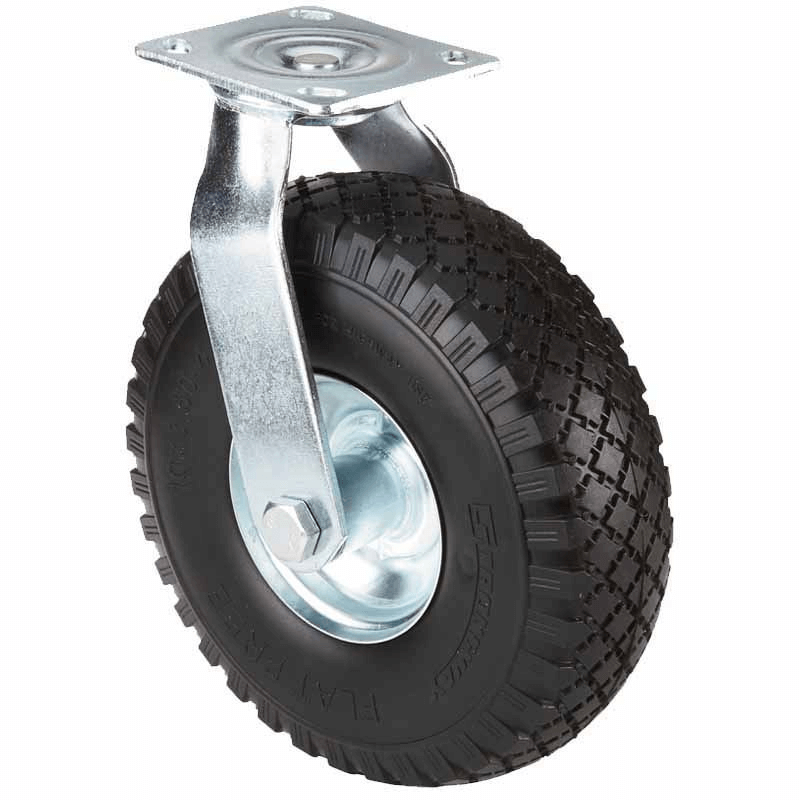 8" Rigid Caster with FlatFree Wheel Go Kart Stand Casters and Wheels