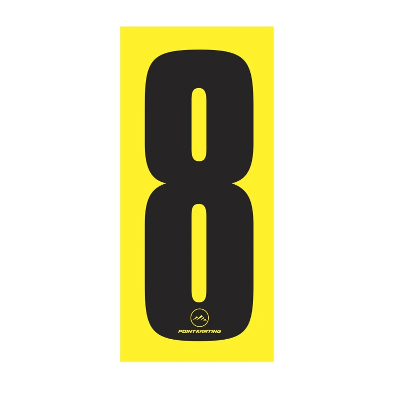 Go-Kart-Number-8-Adhesive-Yellow