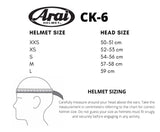 Point-Karting-Arai-CK6-Helmet-Chart