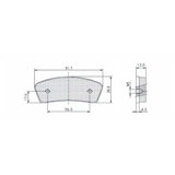 All Kart Rear Brake Pads Dimensional Diagram | Go Kart Brakes