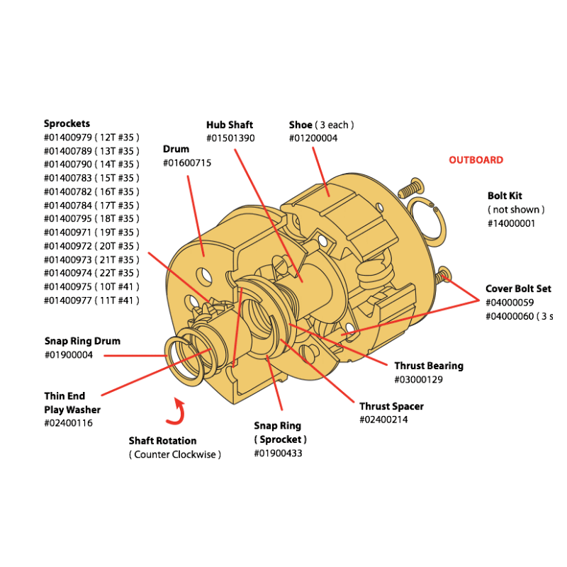 Noram Premier Stinger Kart Clutch Outboard Exploded View PointKarting.com