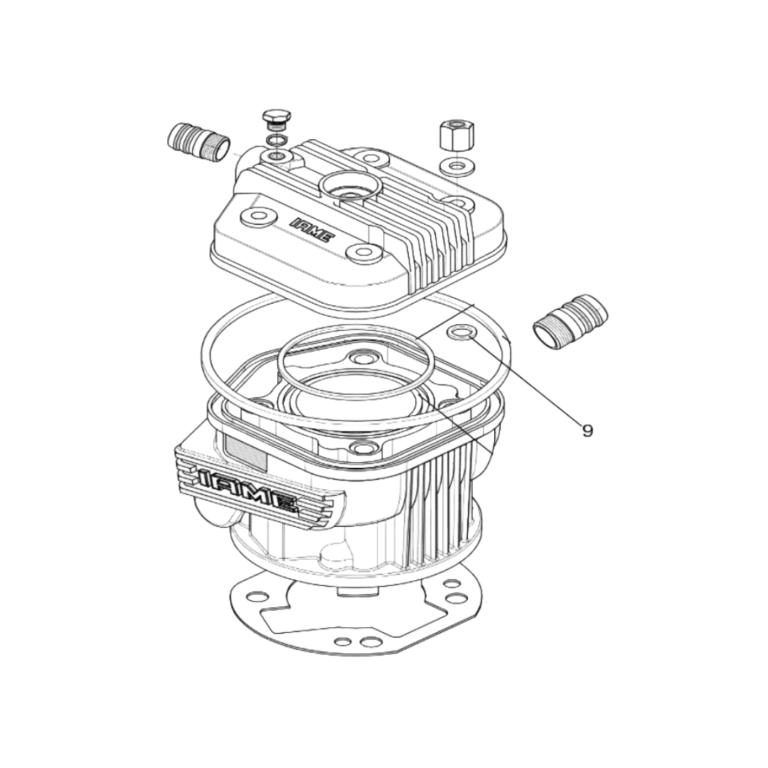 B-25825-Head & cylinder-009-o-ring-stud-bolt