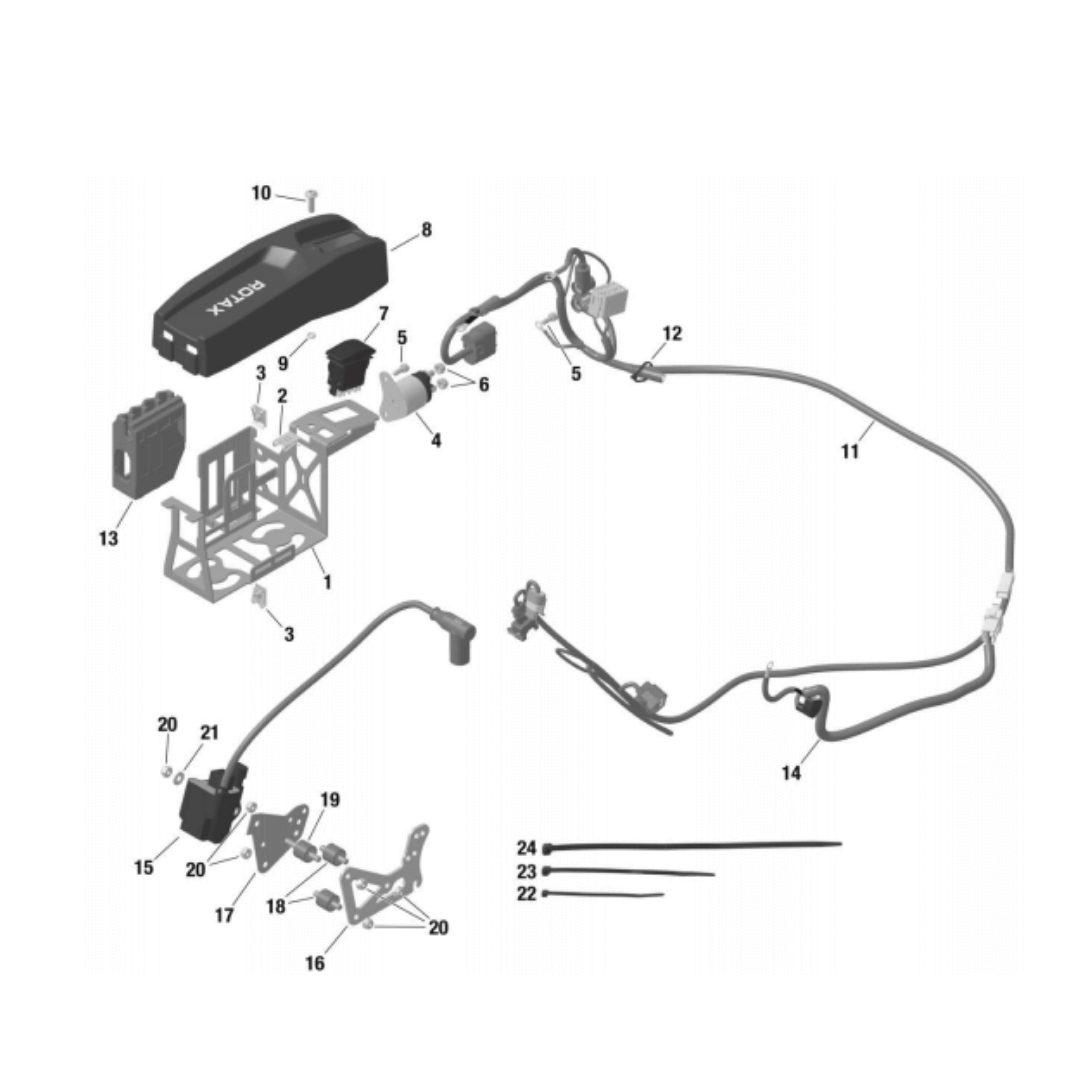 14 | Starter Cable Assembly | Rotax Max Evo Harness Parts | Point Karting