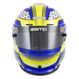 Zamp-RZ-62-Karting-Helmet-Blue-Green-Graphic-Scoop